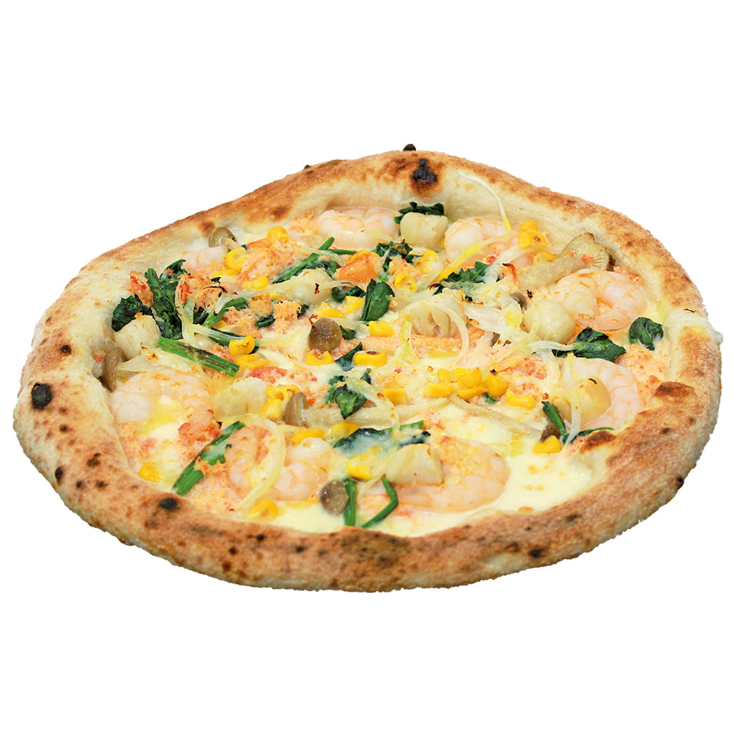 蟹たっぷりの海鮮グラタン風ピザ